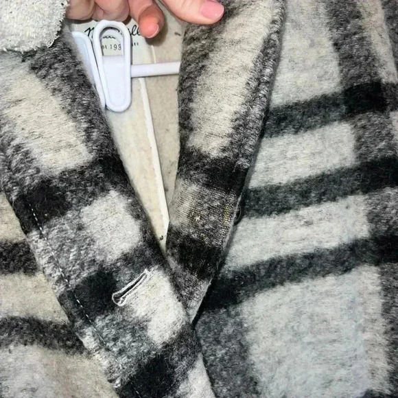 Madewell Black and Gray Plaid Teddy Jacket - Picture 7 of 16